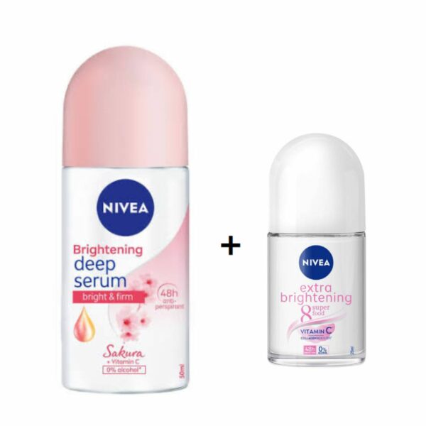 Buy the original Nivea Brightening Deep Serum 50ml + Extra Brightening Roll On Deodorant 25ml in Ibadan Nigeria