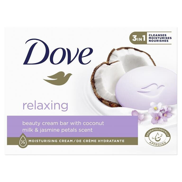 Buy the original Dove Relaxing Beauty Cream Bar with coconut milk & jasmine petals (90g x4 Bars) in Ibadan Nigeria