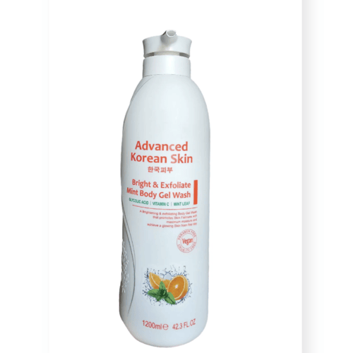 Buy the original Advanced Korean Skin Bright and Exfoliate Mint Body Gel Wash | 1200ml in Ibadan Nigeria