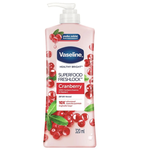 Buy the original Vaseline Healthy Bright Superfood Freshlock 2x UV Lotion (Cranberry) 500ml in Ibadan Nigeria