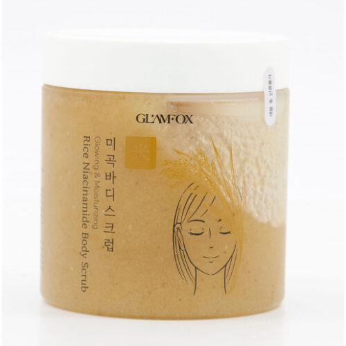 Buy the original Glamfox Rice Niacinamide Body Scrub 500g in Ibadan Nigeria