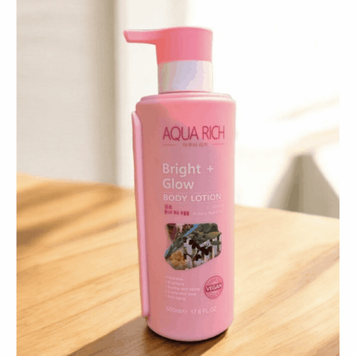 Buy the original Aqua Rich Bright + Glow Body Lotion (Licorice Mulberry Root Extract) 500ml in Ibadan Nigeria