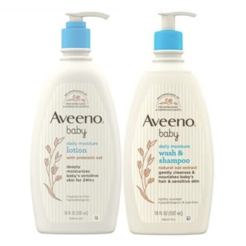Buy the original (Combo Deal) Aveeno Baby Body Wash Shampoo Oat Extract 18oz & Aveeno Baby Daily Moisture Body Lotion 18oz in Ibadan Nigeria